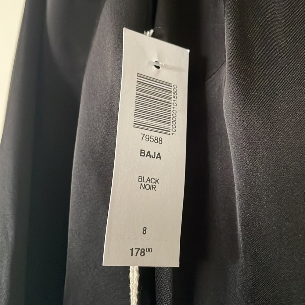 NWT | WILFRED | Baja | dress| long sleeve | black satin | size 8 - Picture 4 of 4